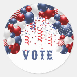 Pegatina Redonda Patriotic Star Spangled Celebration Arch