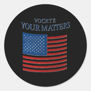 Pegatina Redonda Patriotic Your Vote S American Flag Design Pegatin