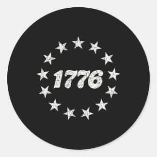 Pegatina Redonda Patriótico 1776 América Retro 4 de julio Independe