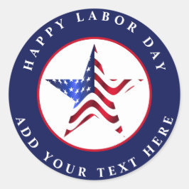 Pegatina Redonda Patriótico del Día del Trabajo Feliz