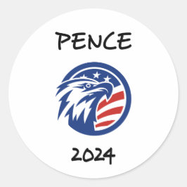 Pegatina Redonda Patriótico Mike Pence 2024 Camiseta de águila elec