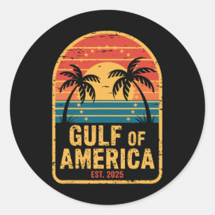 Pegatina Redonda Patriótico Trump Palms Beach Vacation Golfo De Eeu