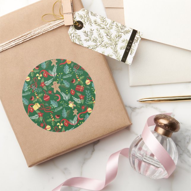 Pegatina Redonda Patrón 5 de navidades (Regalar)
