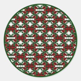 Pegatina Redonda Patrón actual de Navidad