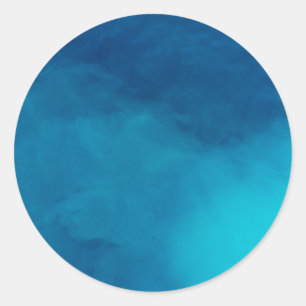 Pegatina Redonda Patrón artístico azul pintura Art Blue Tones Clas