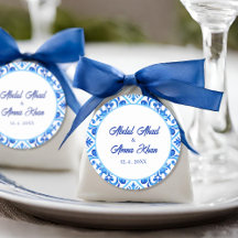 Patrón azul marroquí Boda musulmán islámico