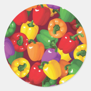 Pegatina Redonda Patrón Bell Pepper