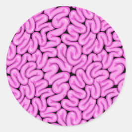 Pegatina Redonda Patrón cerebral zombi