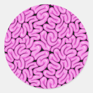 Pegatina Redonda Patrón cerebral zombi