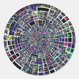 Pegatina Redonda Patrón colorido inusual