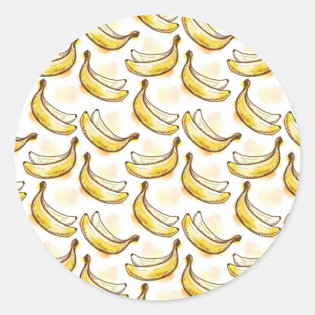 Pegatina Redonda Patrón con banana (Anverso)