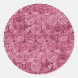 Pegatina Redonda Patrón de ajuste de burbujas rosa