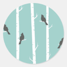 Patrón de árbol de aves azul Verde azulado simple