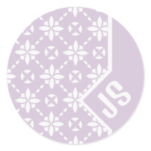 Patrón de baldosas de flores blancas en monograma