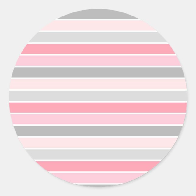 Pegatina Redonda Patrón de banda rosa moderno y elegante (Anverso)
