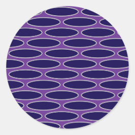 Pegatina Redonda Patrón de cadena púrpura Oval