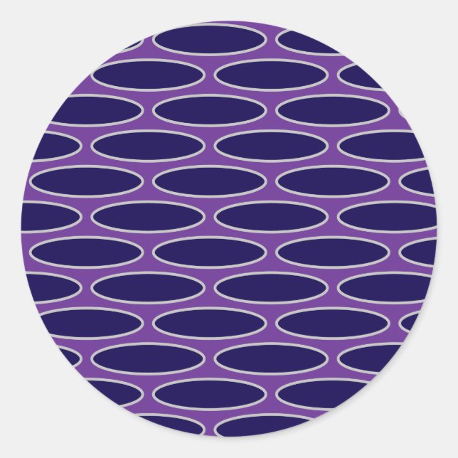 Pegatina Redonda Patrón de cadena púrpura Oval (Anverso)