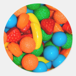 Pegatina Redonda Patrón de caramelos de color