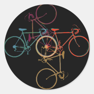 Pegatina Redonda patrón de ciclismo