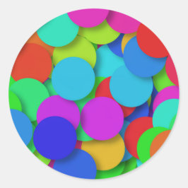 Pegatina Redonda Patrón de círculo de puntos coloridos