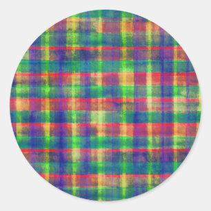 Pegatina Redonda Patrón de coloración de agua colorida abstracta