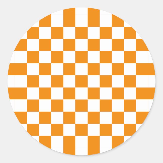 Pegatina Redonda Patrón de comprobación (Anverso)