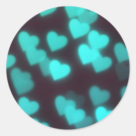 Pegatina Redonda Patrón de corazón moderno