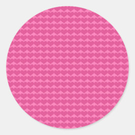 Pegatina Redonda Patrón de corazón rosado