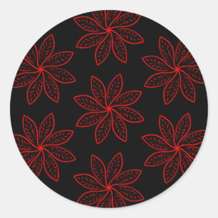 Pegatina Redonda Patrón de Crimson en negro