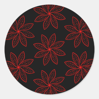 Pegatina Redonda Patrón de Crimson en negro