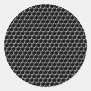 Pegatina Redonda Patrón de cuadrícula metalizado - fondo