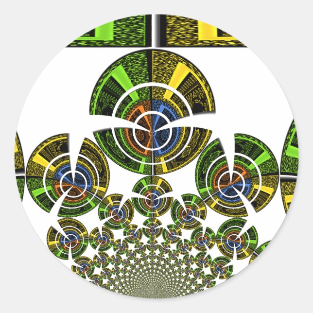 Pegatina Redonda Patrón de cultura tribal de masái africana de últi (Anverso)