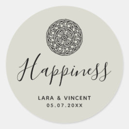 Pegatina Redonda Patrón de estilo celta trenzado Gracias