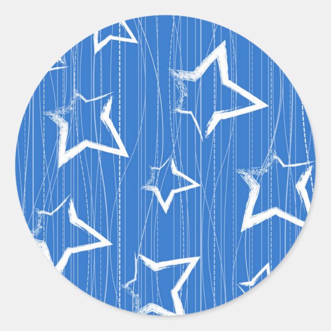 Pegatina Redonda Patrón de estrellas (Anverso)
