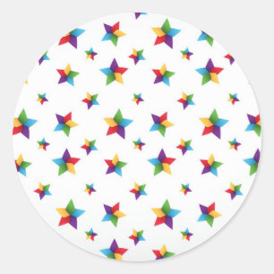 Pegatina Redonda Patrón de estrellas