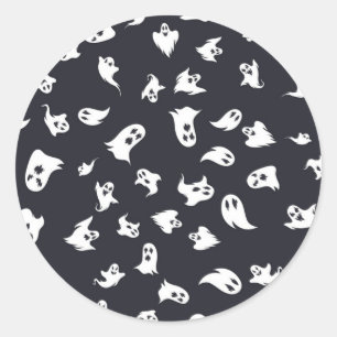 Pegatina Redonda Patrón de fantasma