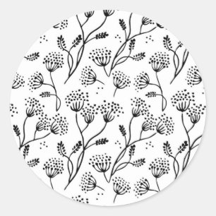 Pegatina Redonda Patrón de flor