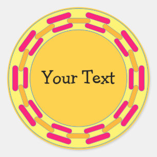 Pegatina Redonda Patrón de franjas coloridas