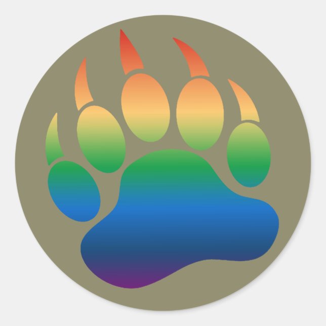 Pegatina Redonda Patrón de gradiente genial Orgullo de osos gays Pa (Anverso)