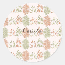 Patrón de hoja de vintage del Retro Rojo Verde