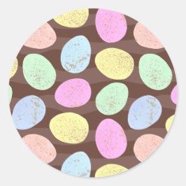 Pegatina Redonda Patrón de Huevos de Pascua de Candy