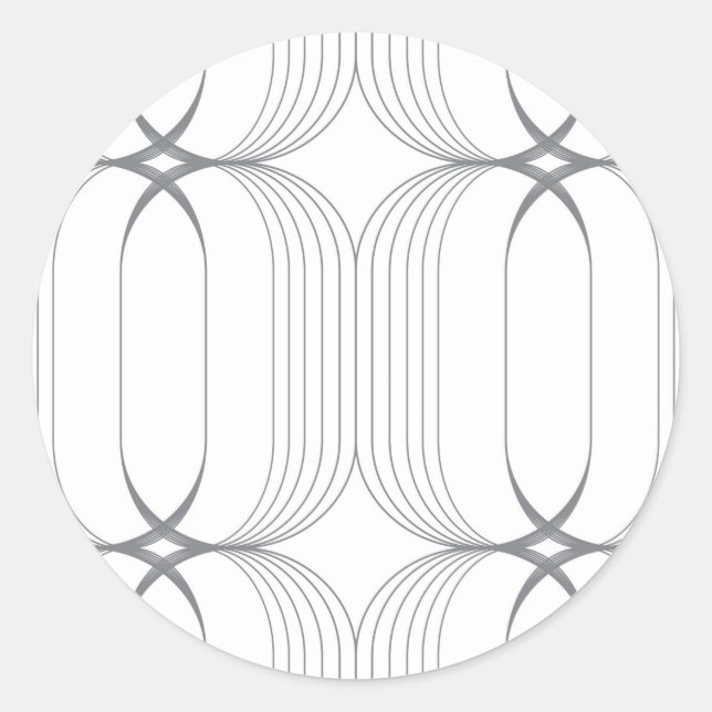 Pegatina Redonda Patrón de ilustracion moderno y elegante (Anverso)