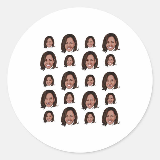 Pegatina Redonda Patrón de Kamala (Anverso)