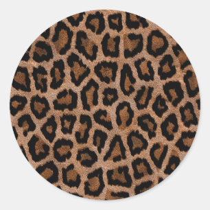 Pegatina Redonda Patrón de leopardo de moda de moda