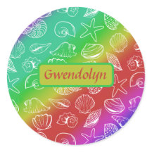 Patrón de mariscos arcoiris Añadir nombre