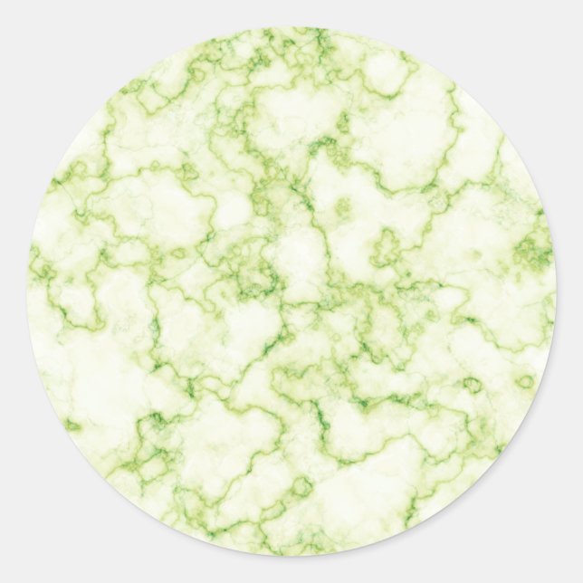Pegatina Redonda Patrón de mármol verde (Anverso)