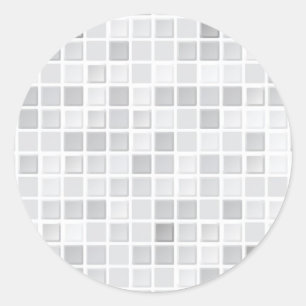 Pegatina Redonda Patrón de mosaicos grises