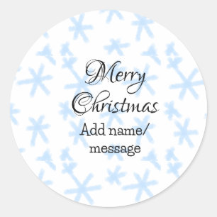 Pegatina Redonda Patrón de nieve del patrón de nieve de la nieve az