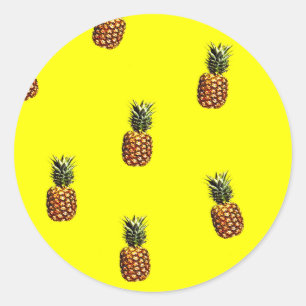 Pegatina Redonda patrón de piña