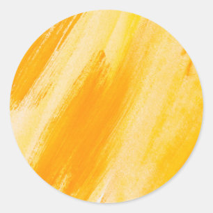 Pegatina Redonda Patrón de pintura Naranja amarillo